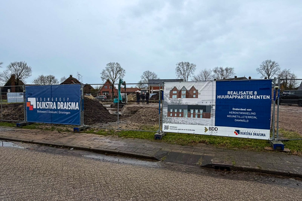 Start bouw appartementen op Mounetilleterrein in Damwâld